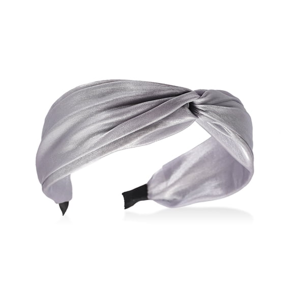 Bandas para el cabello Sonducket Aro Estilo elegante ancho colores surtidos diadema con nudo torcido Diademas ajustables gris