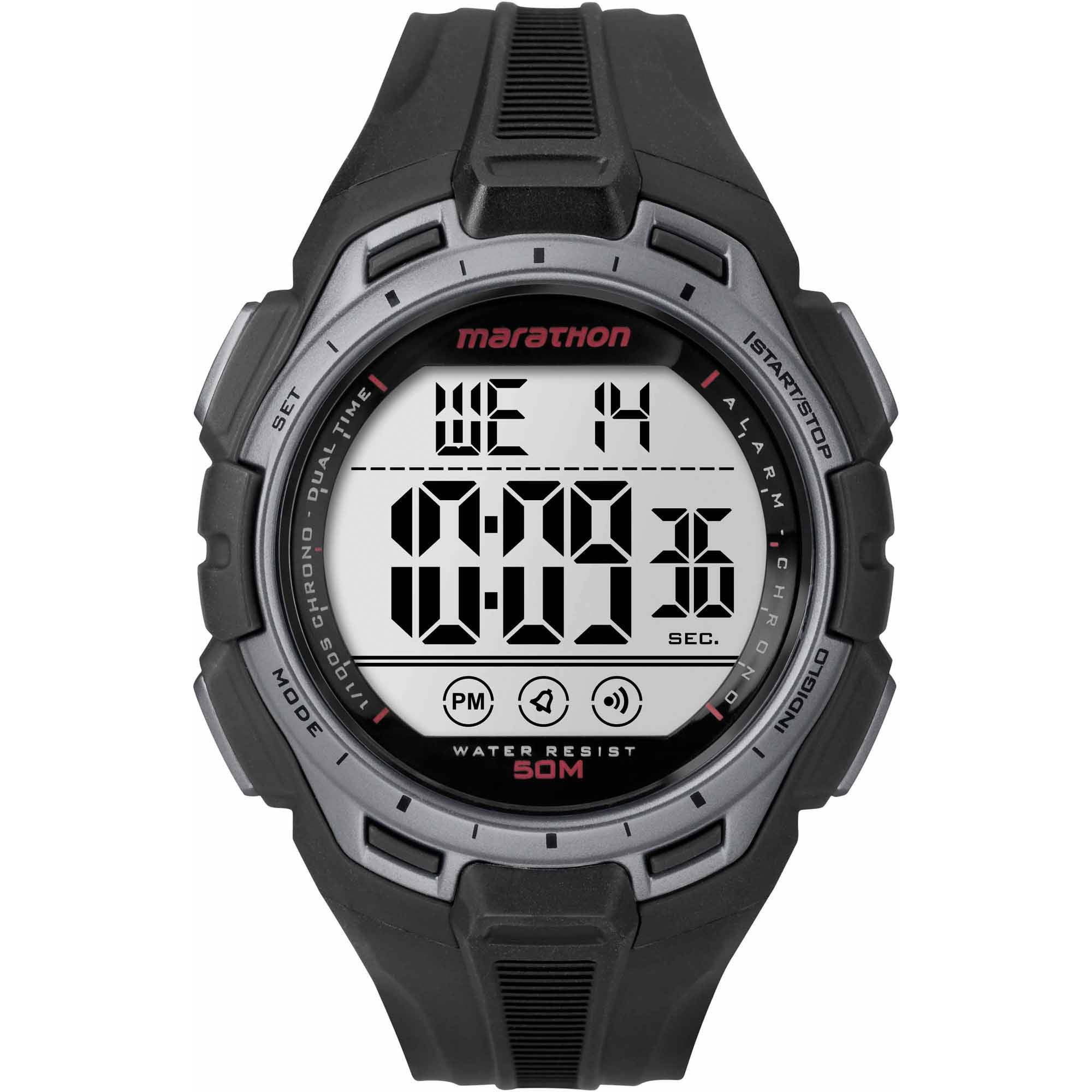 Timex - Marathon Men's Digital Full-Size Watch, Black Resin Strap - Walmart.com - Walmart.com