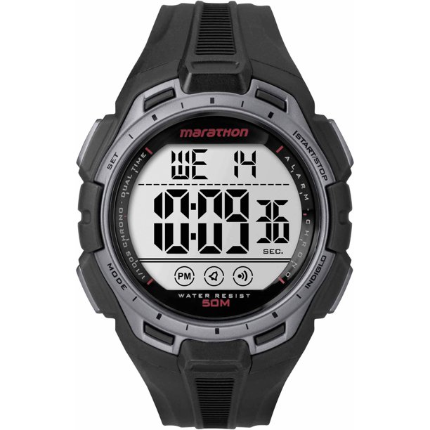 Timex Marathon Men's Digital FullSize Watch, Black Resin Strap