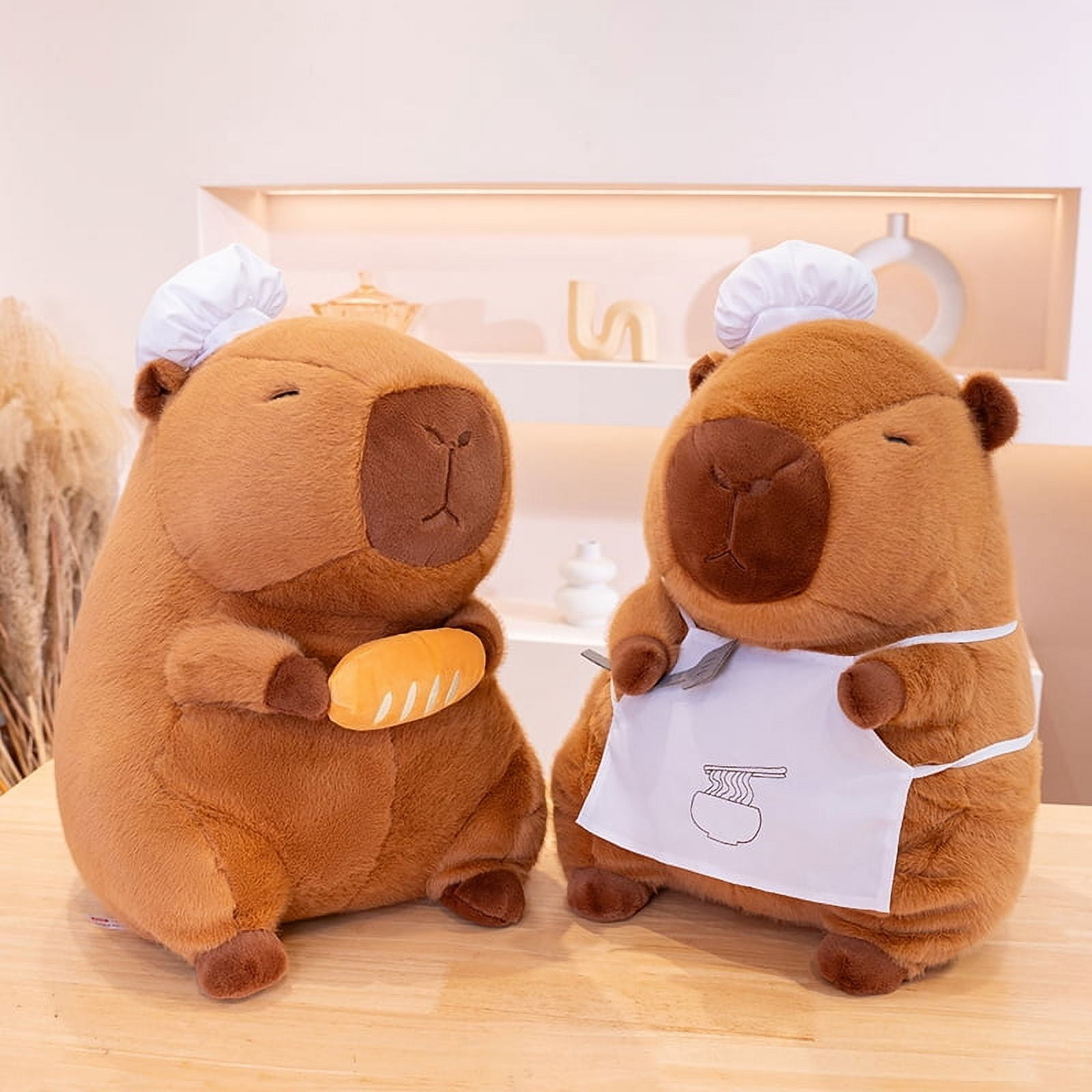11in Chef Capybara Plush Toy – Cute Cooking-Themed Stuffed Animal with Removable Hat, Gift for Foodies & Kids