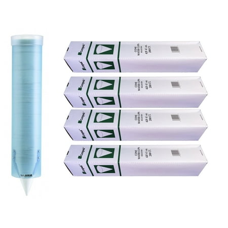 Cup Dispenser Wall - MC Distributors Cone Cup & Dispenser Bundle - Genpak Compostable 4.5 oz. Paper Cone Water Cup 4-Pack & San Jamar C3165FBL Wall Mount Dispenser Tube
