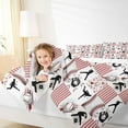 thumbnail image 4 of jejeloiu Baseball Sport Theme Queen Comforter Set,Patchwork Geometric Plaid Bedding Sets,Red Cartoon Loves Bedding Comforter Set For Boys Girls,Super Cozy Room Decor Reversible,3pcs, 4 of 8