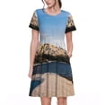 thumbnail image 1 of Easygdp Lighthouse para Vestido Transpirable de Mujer, Vestido Suelto de Manga Corta con Pliegues y Bolsillos para el Verano, 1 of 6