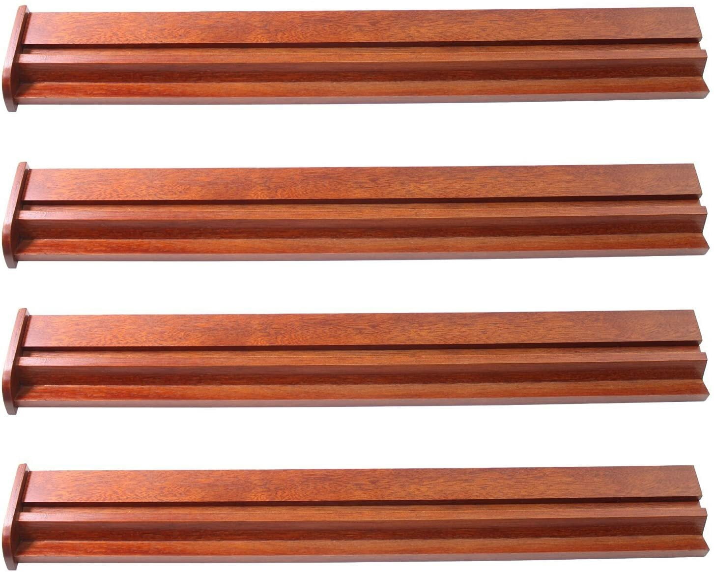 MTPC-2 Set of 4 18" Natural Color Wooden American Mahjong Racks with Attachable Pushers