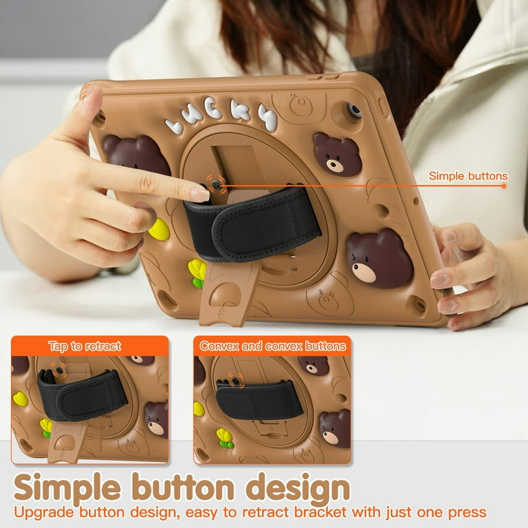 Dteck Cute Cartoon Case for iPad 9th/8th/7th Generation, iPad 10.2