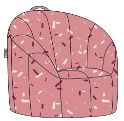 joey pink confetti bean bag chair
