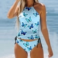 thumbnail image 1 of Women's Swimwear Tankini 2 Piece Normal Swimsuit Backless 2 Piece Printing Adjustable Print Color Padded Strap Bathing Suits Beach Wear Sunflower plus Size Bathing Suit Womens Swim Shorts Small, 1 of 3