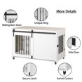 thumbnail image 6 of GZXS 39.4" Dog Crate End Table on Wheels, Furniture-Style Pet Crate with Sliding Barn Door & Side Hinged Door, Lockable Casters, 220 lbs Capacity, White, 6 of 10