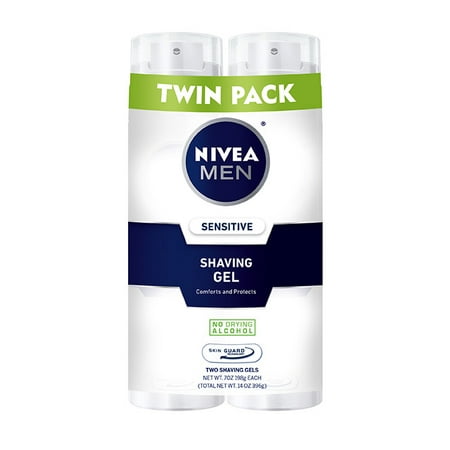 Body Essentials Shave Cream - Nivea Men Sensitive Shave Gel Twin Pack, 2 - 7 oz.