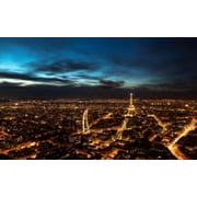 Paris At Night Skyline Mini Poster Eiffel Tower 11inx17in Mini Poster in Mail/storage/gift tube 11x17 poster