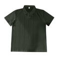 thumbnail image 2 of Men's Polo Shirt Knit Textured Stretchy Casual Short Sleeve Collared Button Split Loose Fit Summer Golf Shirts,L, 2 of 5