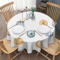 thumbnail image 3 of Fall Pumpkins Round Tablecloth 60" X 60",Wrinkle Wipeable Table Cloth for Kitchen Dining Room Picnic Patio Party, 3 of 6