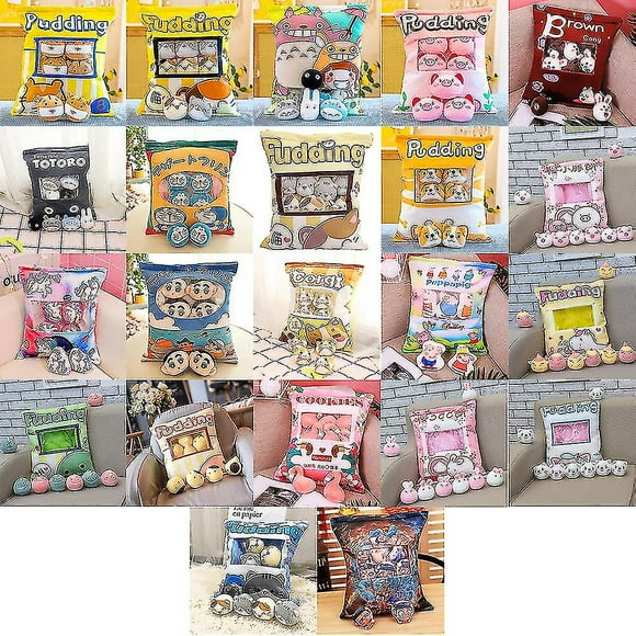 Cute Snack Pillow Stuffed Animal Toys Pudding Decorative Removable Kitty Cat Dolls Creative Toy Gifts For Teens Girls Kids