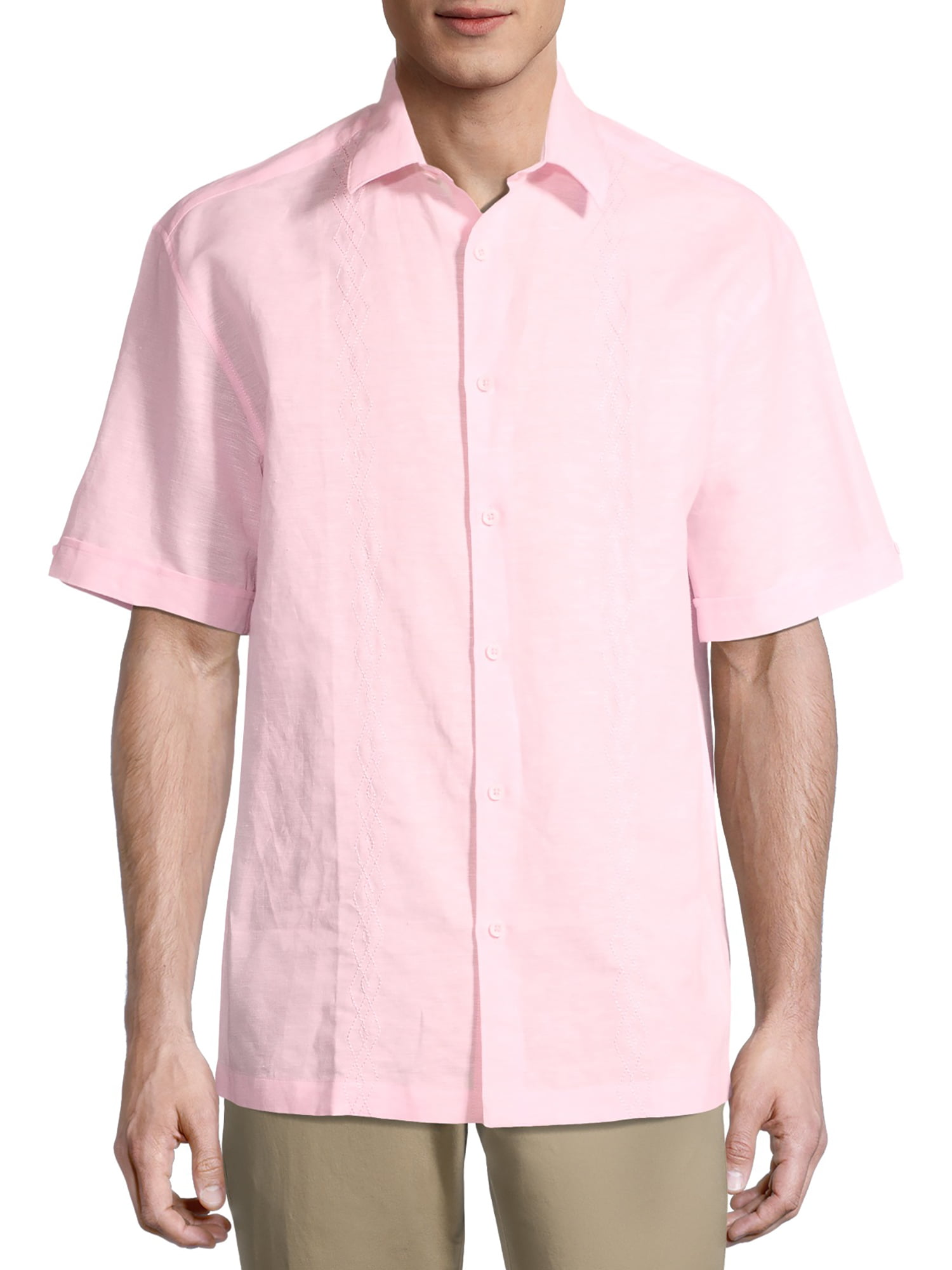 Cafe Luna Short Sleeve Regular Polyester Button-Up Shirt (Men's) 1 Pack ...