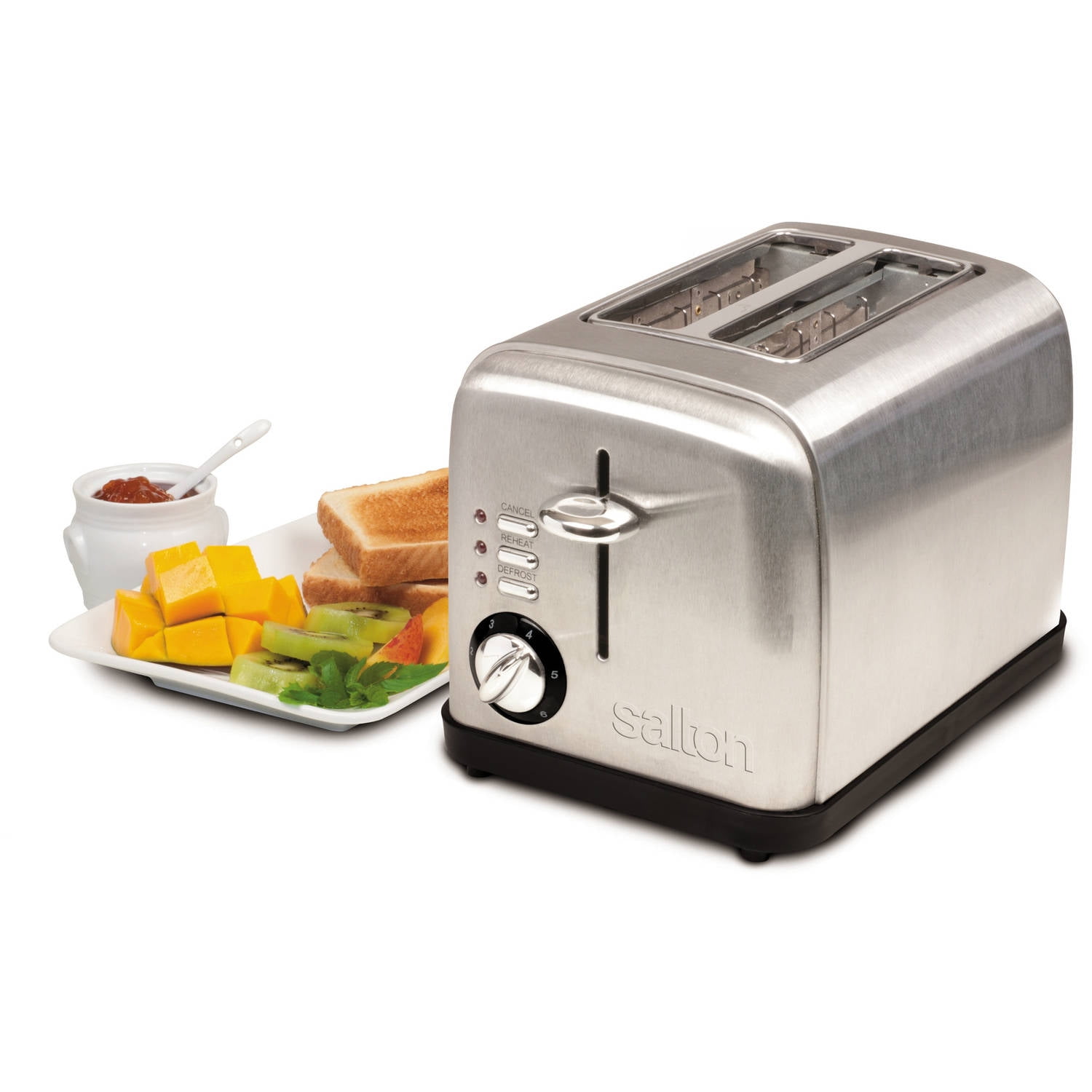 Salton Electronic Toaster Stainless Steel 2 Slice, ET1403, Silver