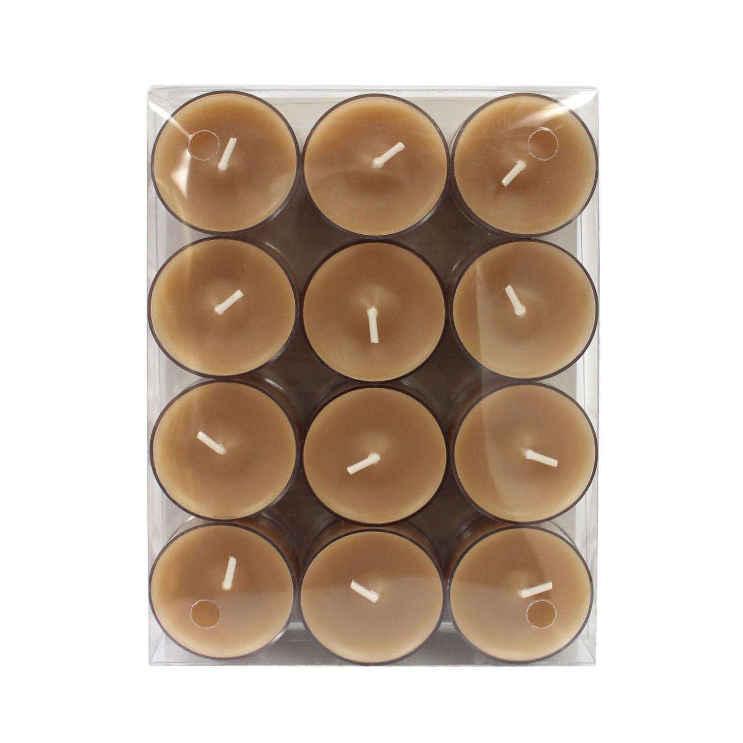 24-Pack Caramel Pecan Scented Clear Cup Tealight Candle
