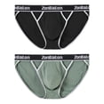 thumbnail image 2 of TANBOM Men's Bulge Enhancing Briefs Bamboo Viscose Underwear Green/Black XXL 2-Pack, 2 of 6
