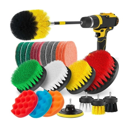 

25 Piece Drill Brush Power Scrubber Cleaning Brush Attachment Set