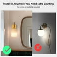 thumbnail image 3 of SURAIELEC Battery Operated Wall Sconce Set of 2, Gold Sconces Wall Lighting with Remote Control, 3 Color Temperatures, Dimmable Cordless Wall Lamp for Fireplace, Mirror, White Linen Shade, 3 of 16