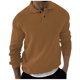 thumbnail image 1 of Blusa y camisa de manga larga con cuello vuelto para hombre, suéter holgado con botones y solapa, blusa de manga larga con solapa para hombre, 1 of 5