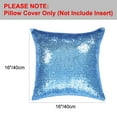 thumbnail image 3 of Unique Bargains Sparkling Sequin Decorative Throw Pillow Cover 16" x 16" Blue, 3 of 8