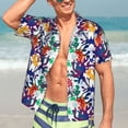 thumbnail image 5 of KLL Men's Hawaiian Shirt Short Sleeve Button Down Beach Shirts-Starfish And Turtle, 5 of 5