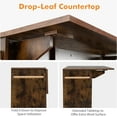thumbnail image 6 of Topbuy Kitchen Island Cart with Drop-Leaf & Power Outlet Rolling Kitchen Cart on Wheels with Microwave Shelf Glass Holder Brown, 6 of 9
