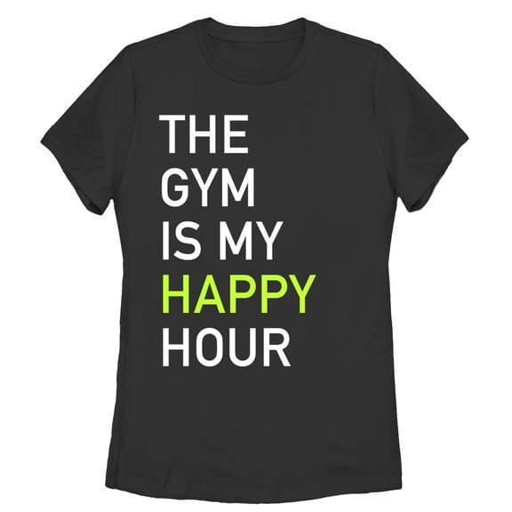 Women's CHIN UP Gym Happy Hour  Graphic Tee Black Medium