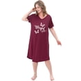 thumbnail image 6 of FEREMO 3 Pack Nightgowns for Women Plus Size V Neck Printed Sleepwear Loose Comfy Night Gown, 6 of 6
