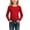 F025-Red, variant on hengsof Girls Long Sleeve Shirts Crewneck Ruched Side Slim Fit Tops Ribbed Knit Casual Tee Shirt 5-13 Years