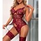 thumbnail image 4 of Conjunto de lencería sexy para mujer con liguero, body de encaje y braguita., 4 of 4