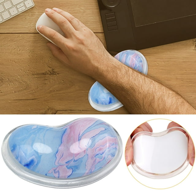 Mouse Pad Gaming Mouse Pad Wrist Support Silicone Gel Wrist Rest Heart Shaped Translucence Ergonomic Mouse Pad Effectively Wrist Fatigue Comfortable Keyboard Mouse Pad With Wrist Rest