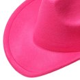 thumbnail image 4 of Lispipm Kids Wide Brim Western Cowboy Hats Toddler Girls Boys Felts Windproof Travel Sun Hat Outdoor Classic Caps Pink 4-10 Years, 4 of 5