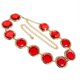 thumbnail image 3 of cinturón de cintura para mujer con gemas rojas, cadena ajustable, nuevo, 3 of 3