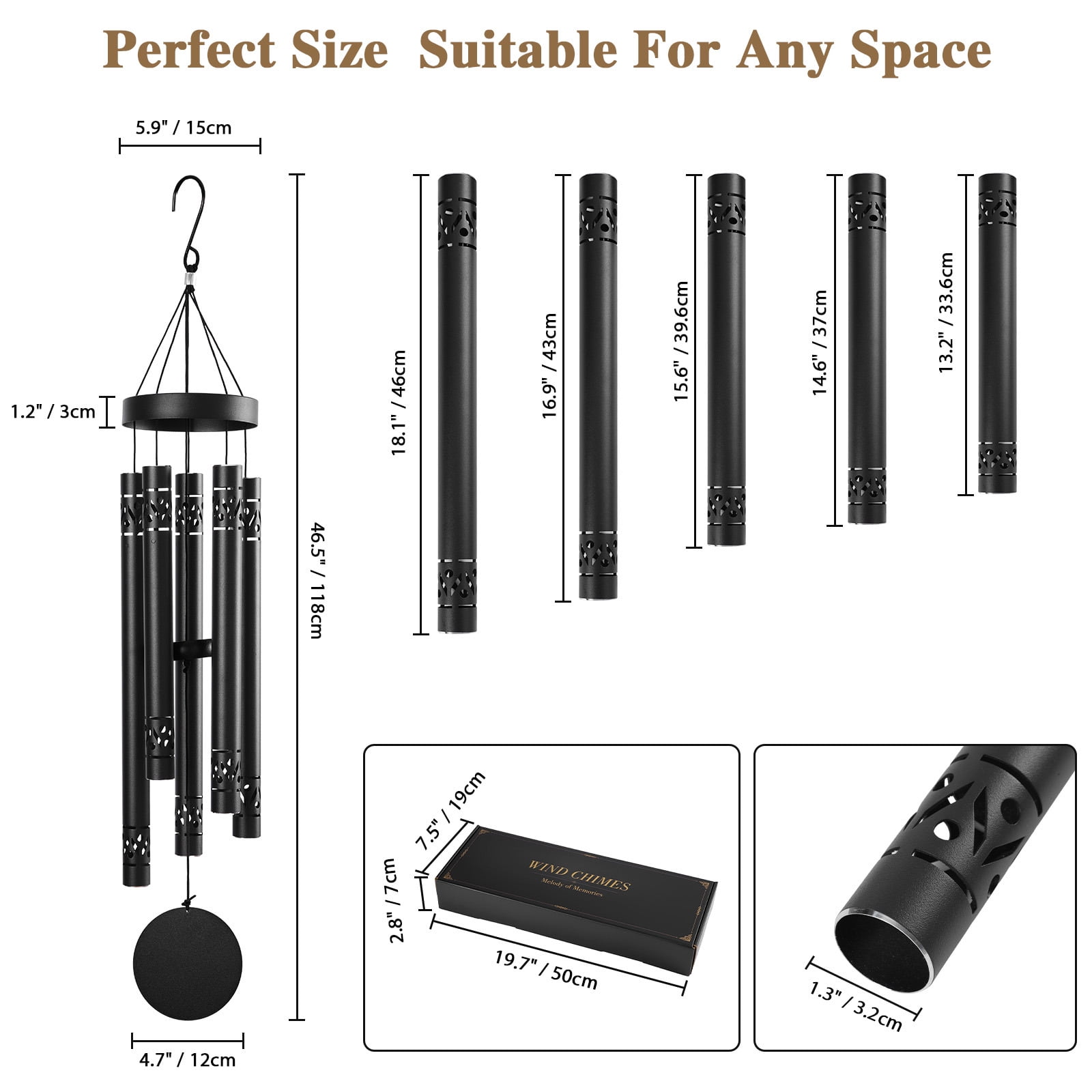 47"Wind Chimes Sympathy Wind Chimes Memorial Wind Chime Gift Home Decor Outdoor Garden Patio