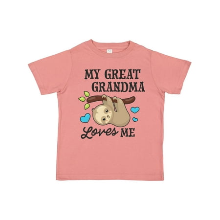 

Inktastic My Great Grandma Loves Me with Sloth and Hearts Gift Toddler Boy or Toddler Girl T-Shirt