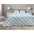 thumbnail image 1 of Tropical Down Alternative Comforter, Hawaiian Exotic Jungle Hibiscus Flower, Microfiber Quilt for All Season, 5 Sizes, Seafoam Teal, by Ambesonne, 1 of 3