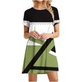 thumbnail image 2 of Rciityk Women's Casual Dresses Summer Short Sleeve T Shirt Mini Dress Casual Irregular Printed Round Neck Beach Vacation Dress, 2 of 6