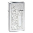 thumbnail image 3 of Zippo Slim High Polish Chrome Venetian Pocket Lighter, 3 of 5