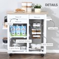 thumbnail image 4 of HOMCOM Rolling Kitchen Island on Wheels Trolley Utility Cart with Spice Racks, Towel Rack, Baskets & Drawers for Dining Room, 4 of 10