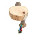 thumbnail image 2 of Plataforma de soporte de madera redonda para pájaros, plataforma de percha para jaula de pájaros resistente y gruesa Natural para cacatúa, periquito S, 2 of 5