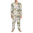 thumbnail image 3 of Fotbe Transportation Cartoon Pijama de Hombre con Estampado de Manga Larga, Conjunto de 2 Piezas, Ropa de Dormir Suave y Cómoda con Bolsillos-Large, 3 of 7