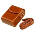 thumbnail image 4 of Bolso bandolera para cámara, ligero, de piel sintética, con correa para el hombro, práctico para llevar Marrón, 4 of 9