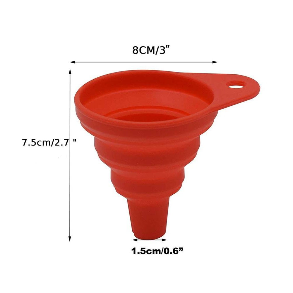 1x Auto Funnel Oil Fuel Gasoline Petrol Diesel Fluid Change Fill Collapsible Red 