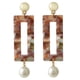thumbnail image 3 of Moda Gota Pendientes Pendientes Declaración Rectángulo Geométrico Pendiente Gris marrón Sunnimix pendientes colgantes rectangulares, 3 of 6