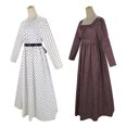 thumbnail image 2 of Disfraz de Orgullo y prejuicio de Jane Austen, vestido marrón, vestido victoriano de estilo regencia, vestido retro de cintura alta para fiesta de té, vestido de baile, 2 of 5