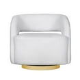 thumbnail image 2 of Benjara Xion 30" Swivel Accent Chair- White Fabric Upholstery- Gold Iron Base, 2 of 5