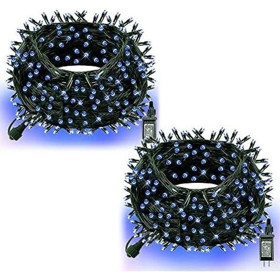 132FT 400 LED Christmas Lights, Christmas String Lights Plug in with 8 Modes, Waterproof Christmas Decorations for Xmas Indoor Outdoor Party Home Tree Decor, Blue