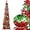 5tf Red Green Christmas Tree, variant on Pop up Christmas Tree for Indoor Decoration, Pre-lit Mini Halloween Tree with 60 Lights,Black Artificial Pencil Tree Collapsible Tinsel Lighted up Christmas Tree