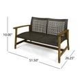 thumbnail image 6 of Camdyn Outdoor Wood and Wicker Loveseat, Mix Mocha, Natural Stained, 6 of 6